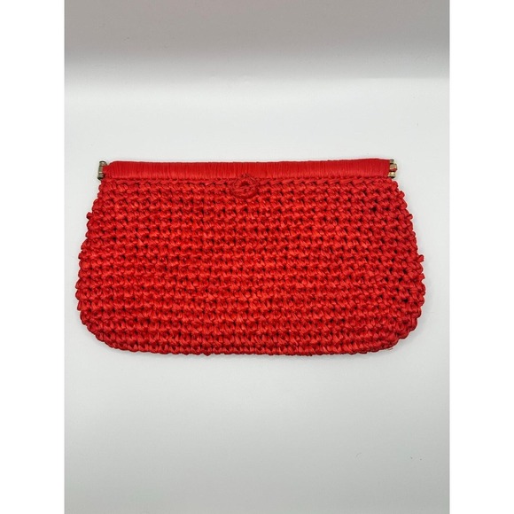 Handbags - Fashion Imports Red Straw Clutch Made in Italy